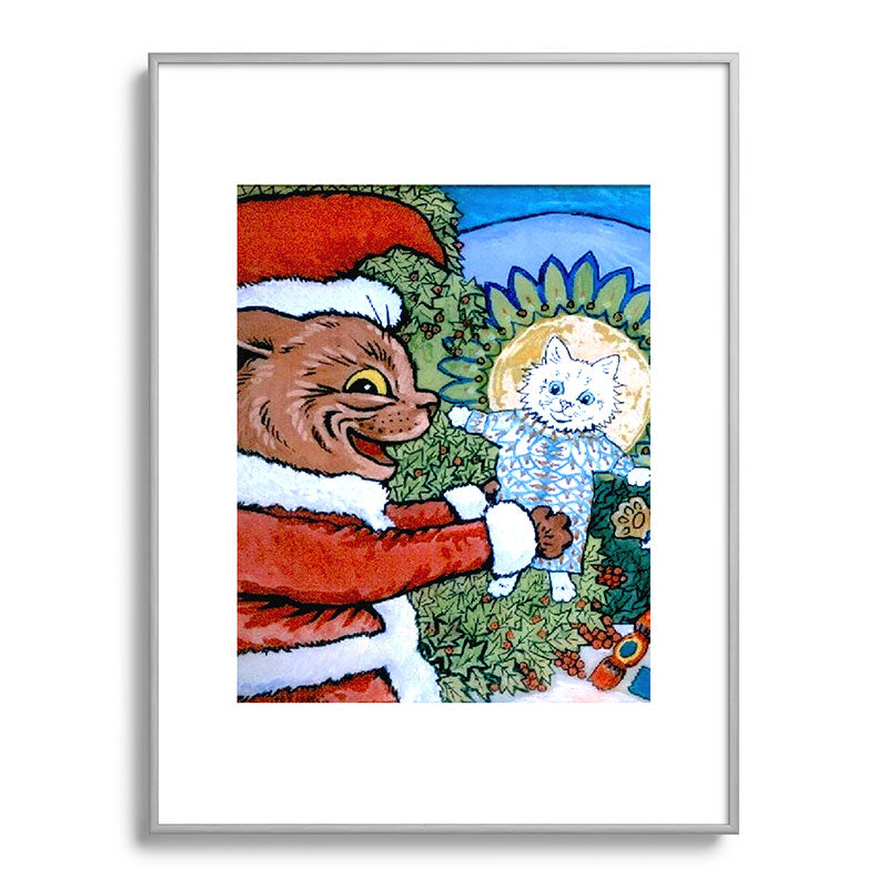 Christmas Gift' Louis Wain Vintage Cat Framed Art Print