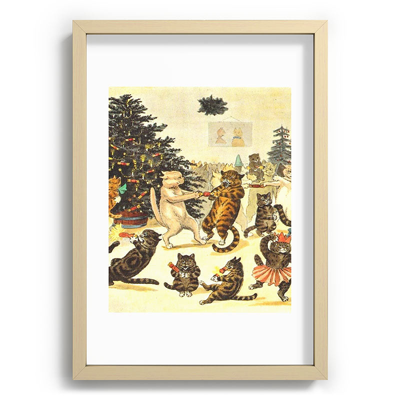 Christmas Party Cats' by Louis Wain Vintage Cat Art Framed Art Print