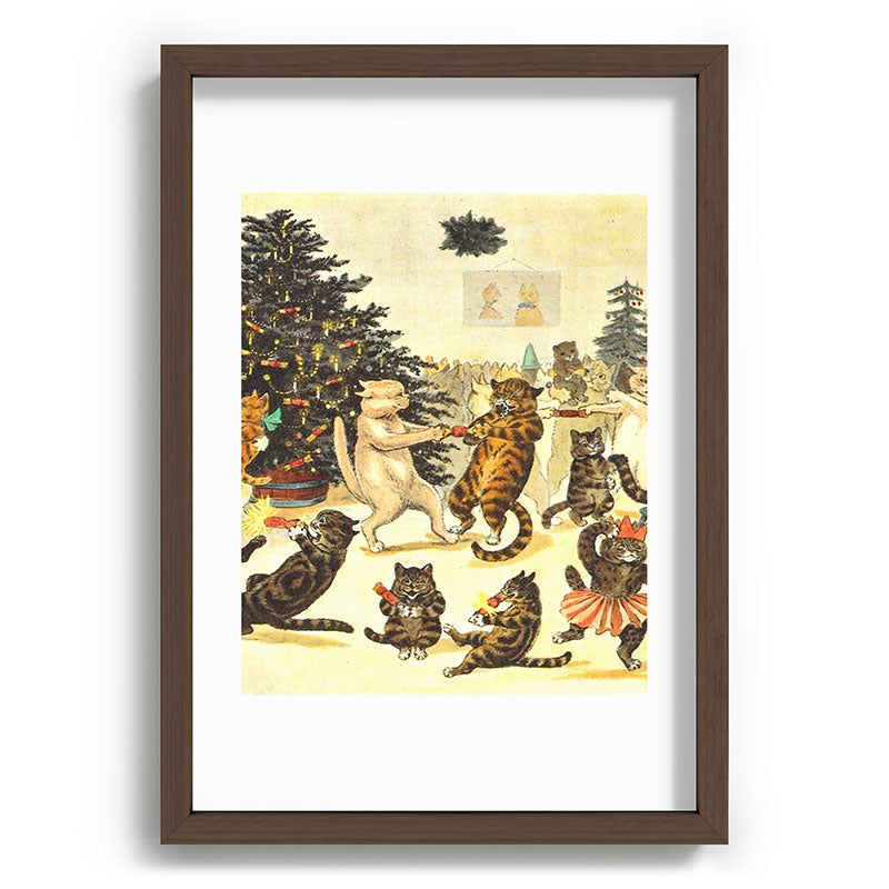 Christmas Party Cats' by Louis Wain Vintage Cat Art Framed Art Print