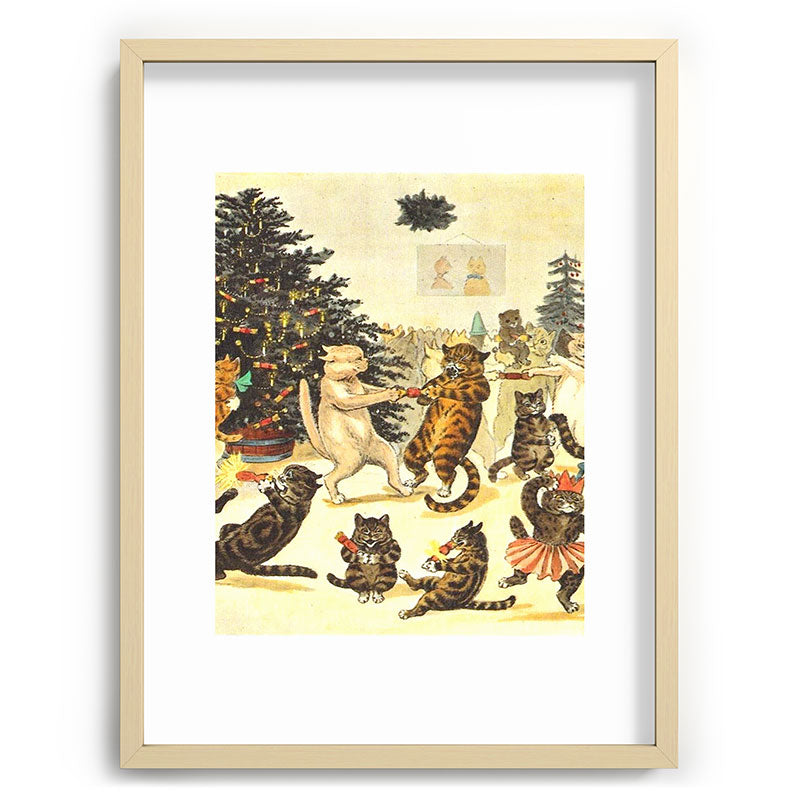 Christmas Party Cats' by Louis Wain Vintage Cat Art Framed Art Print