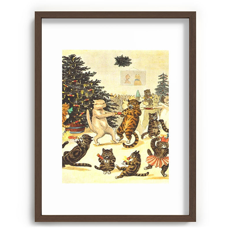 Christmas Party Cats' by Louis Wain Vintage Cat Art Framed Art Print