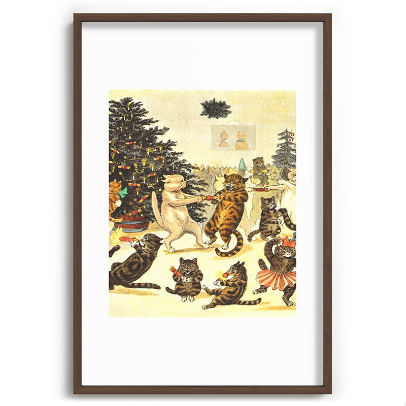 Christmas Party Cats' by Louis Wain Vintage Cat Art Framed Art Print