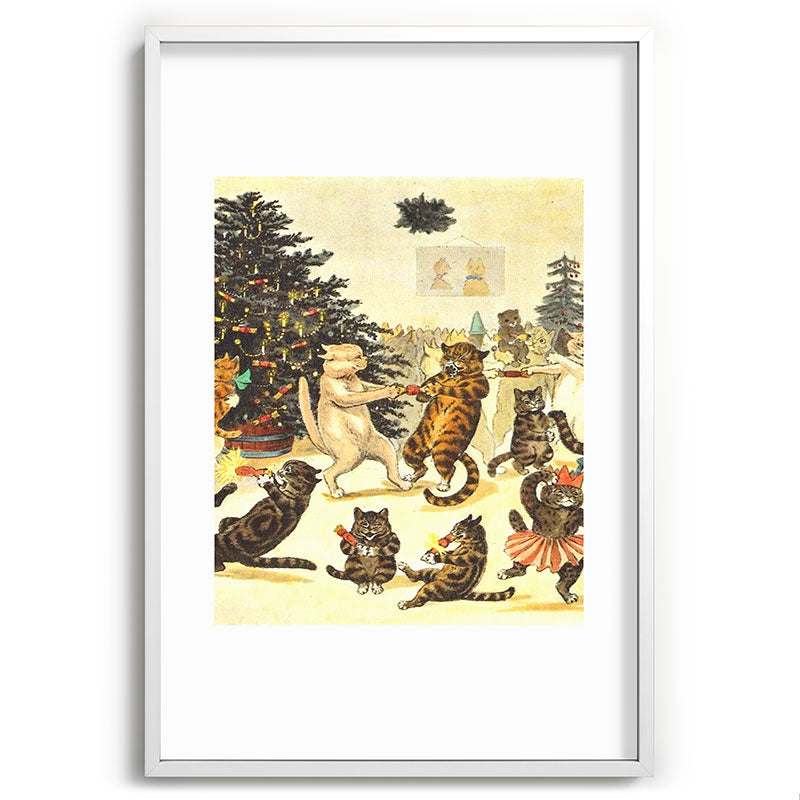Christmas Party Cats' by Louis Wain Vintage Cat Art Framed Art Print
