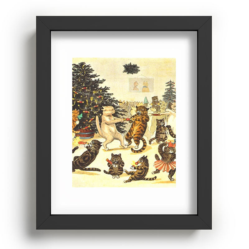 Christmas Party Cats' by Louis Wain Vintage Cat Art Framed Art Print