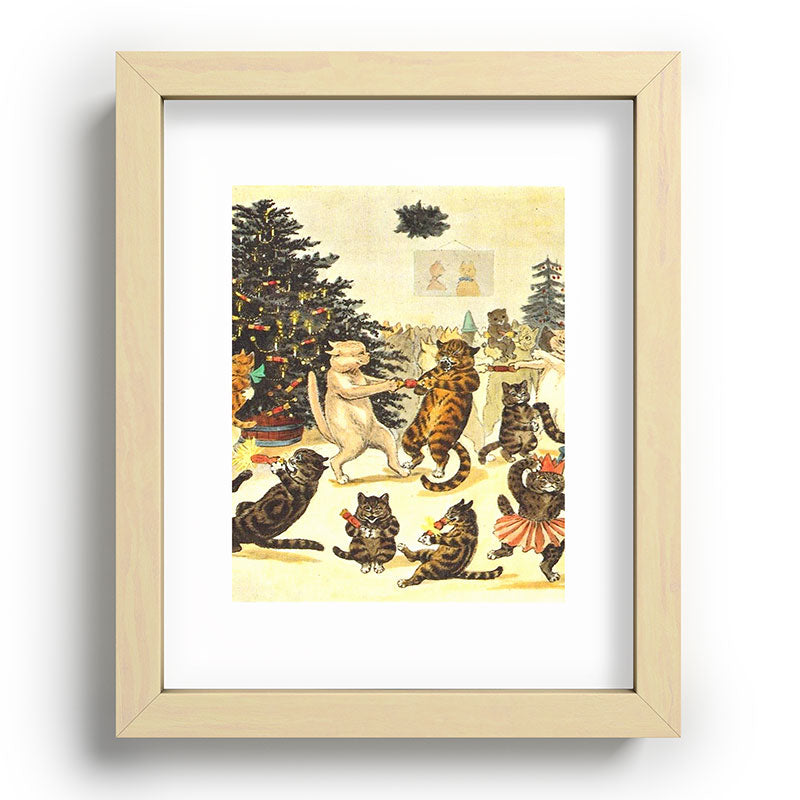 Christmas Party Cats' by Louis Wain Vintage Cat Art Framed Art Print