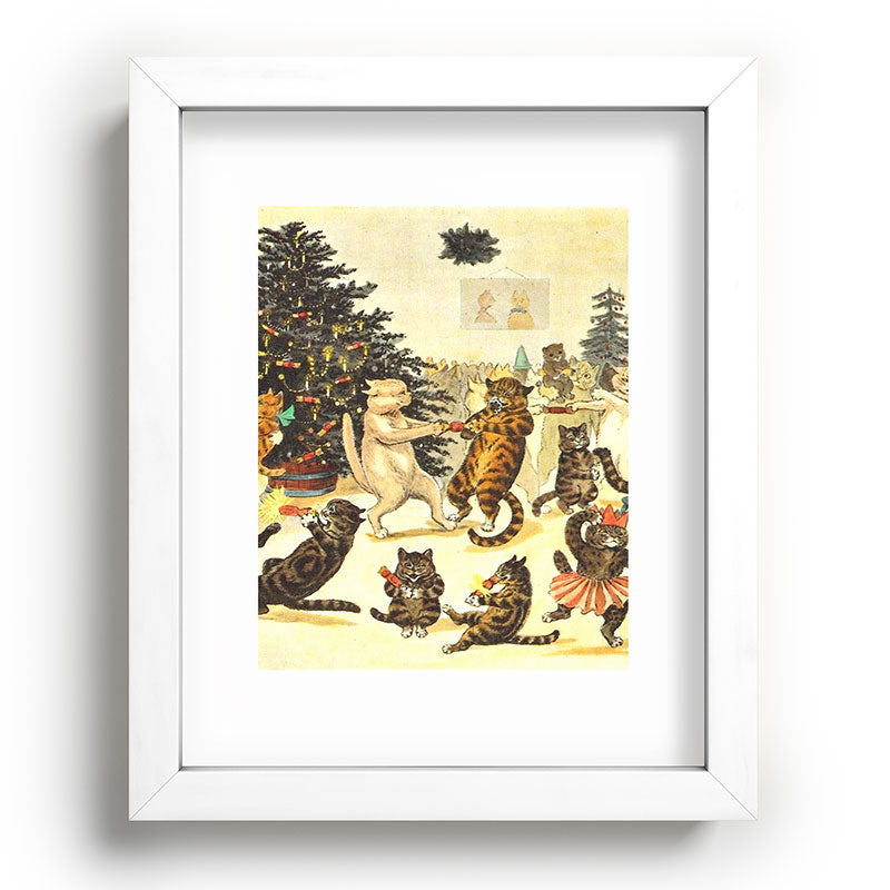 Christmas Party Cats' by Louis Wain Vintage Cat Art Framed Art Print