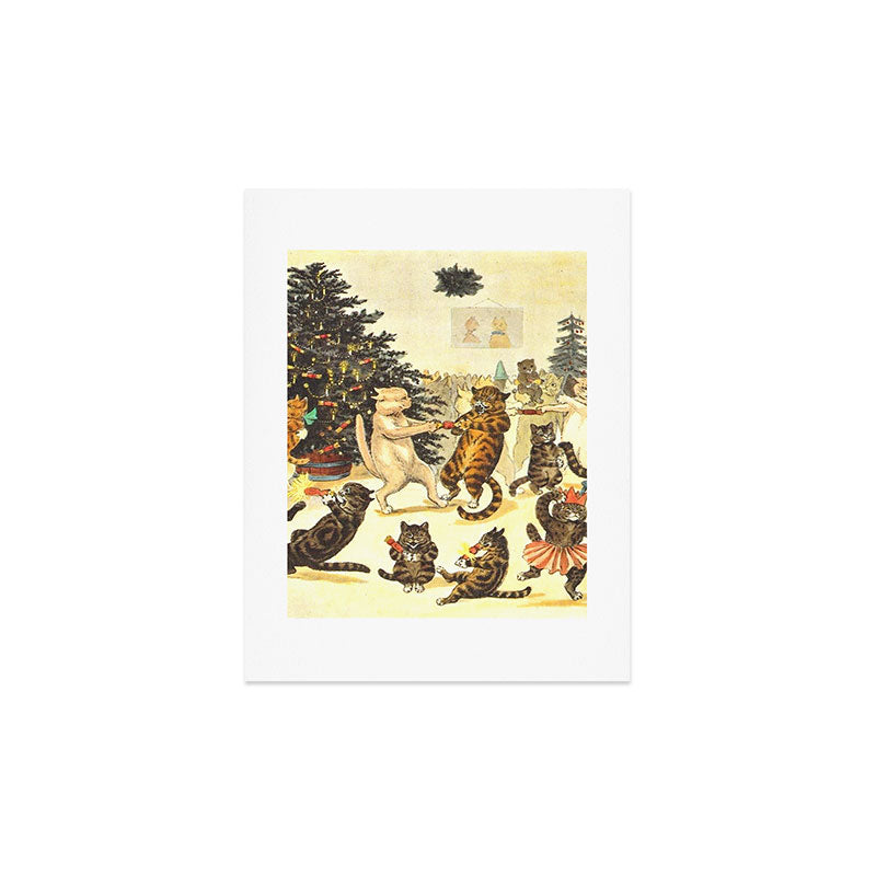 Christmas Party Cats' by Louis Wain Vintage Cat Art Art Print