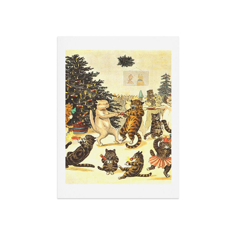 Christmas Party Cats' by Louis Wain Vintage Cat Art Art Print