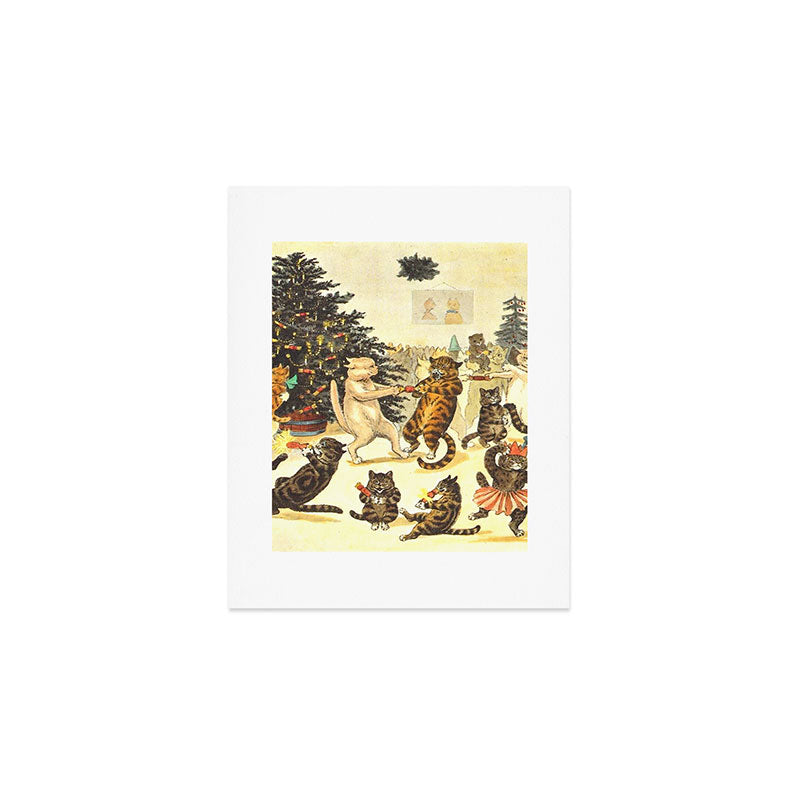 Christmas Party Cats' by Louis Wain Vintage Cat Art Art Print