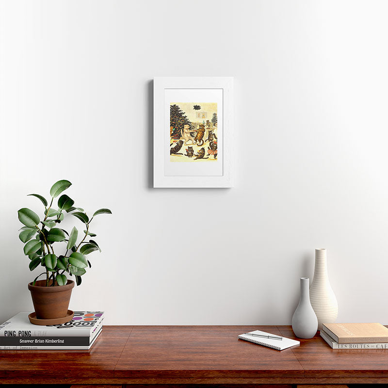 Christmas Party Cats' by Louis Wain Vintage Cat Art Framed Art Print