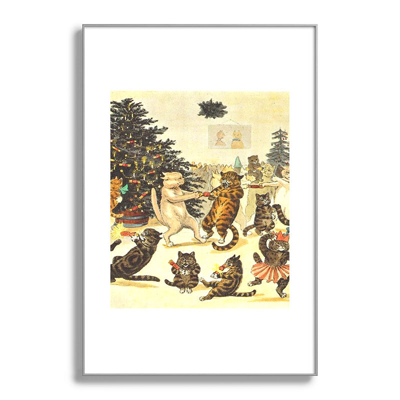 Christmas Party Cats' by Louis Wain Vintage Cat Art Framed Art Print