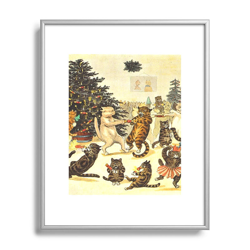 Christmas Party Cats' by Louis Wain Vintage Cat Art Framed Art Print