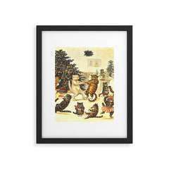 Christmas Party Cats' by Louis Wain Vintage Cat Art Framed Art Print