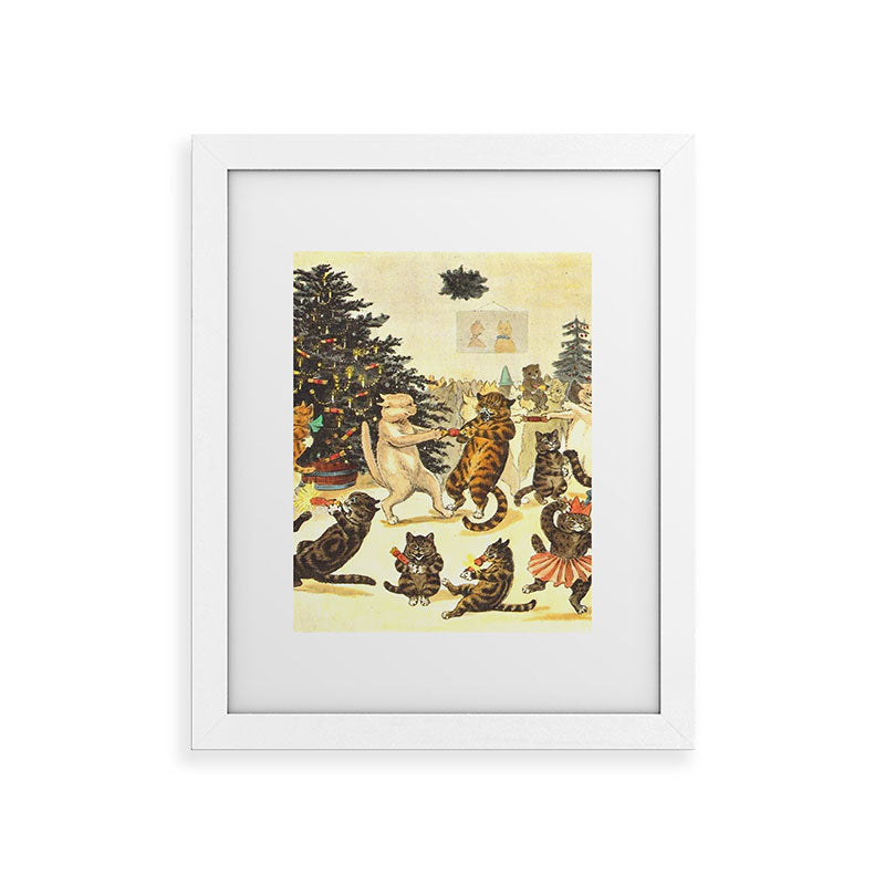 Christmas Party Cats' by Louis Wain Vintage Cat Art Framed Art Print