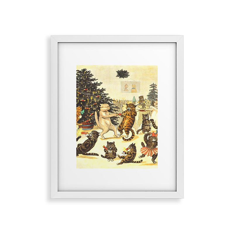Christmas Party Cats' by Louis Wain Vintage Cat Art Framed Art Print