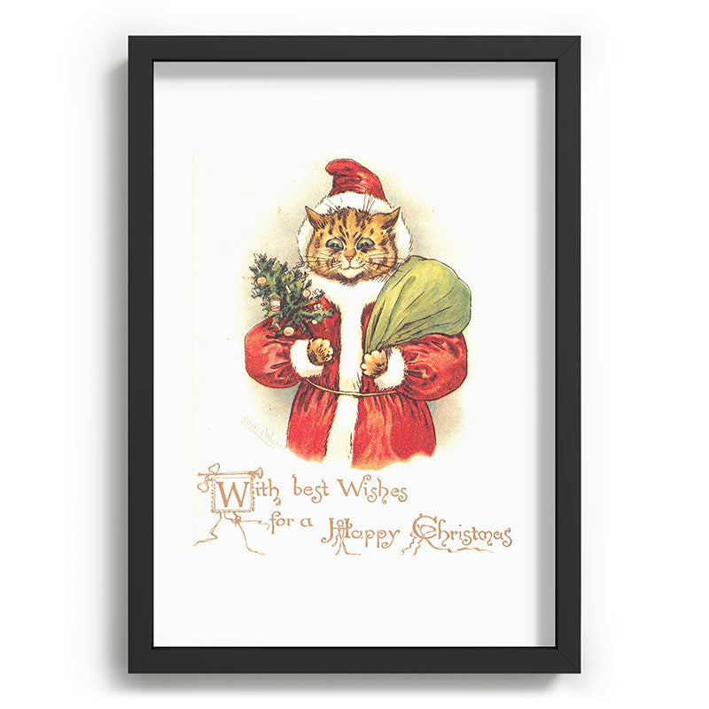 Father Christmas Cat' by Louis Wain Framed Art Print