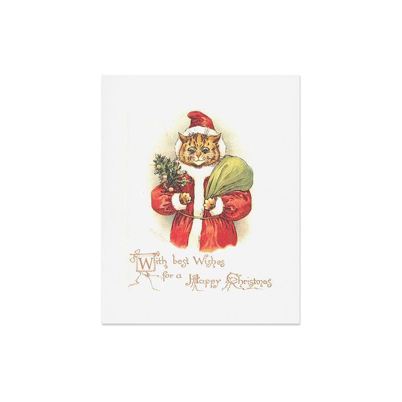 Father Christmas Cat' by Louis Wain Art Print