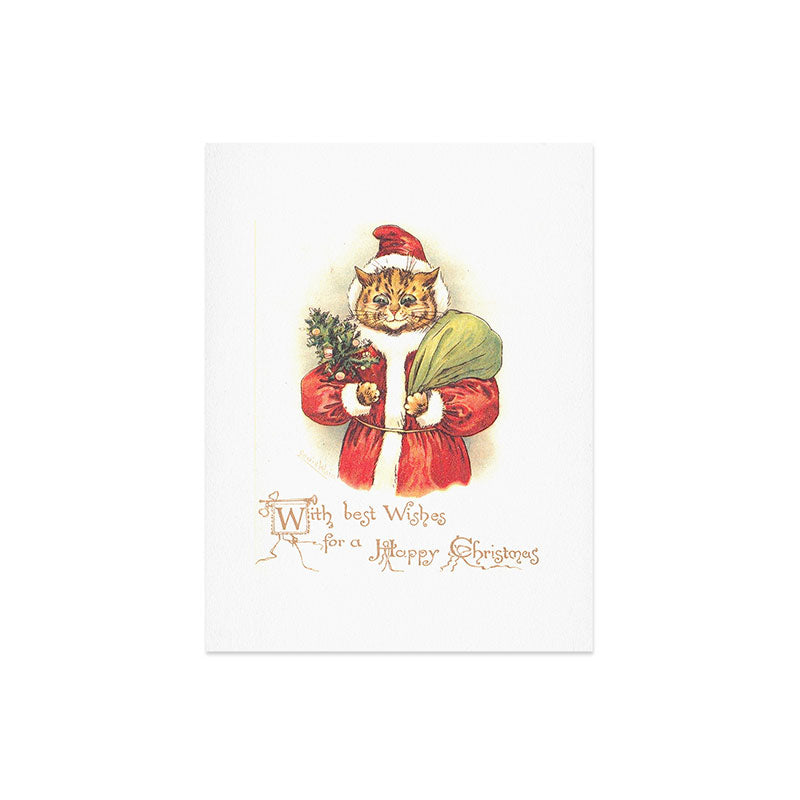 Father Christmas Cat' by Louis Wain Art Print