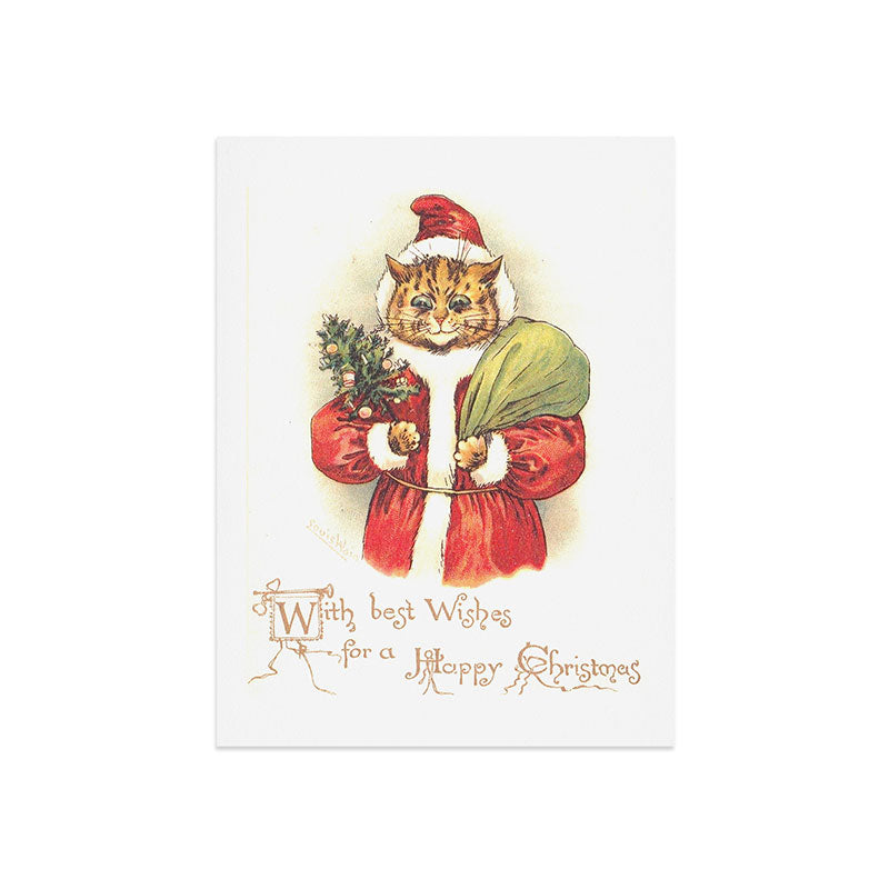 Father Christmas Cat' by Louis Wain Art Print