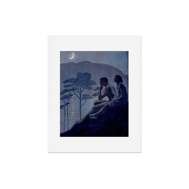 "Give me nights perfectly quiet...and I looking up at the stars" Leaves of Grass by Margaret Cook Art Print