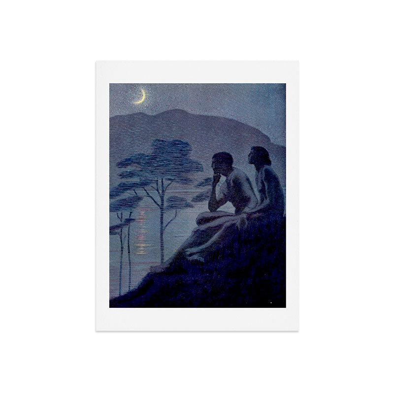 "Give me nights perfectly quiet...and I looking up at the stars" Leaves of Grass by Margaret Cook Art Print