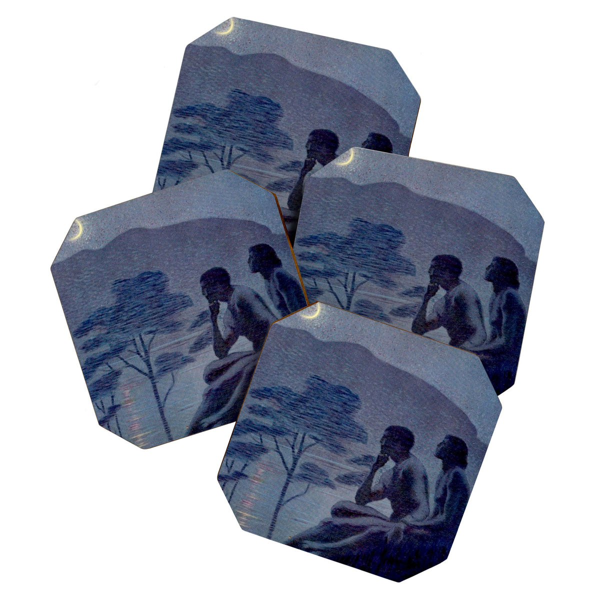 "Give me nights perfectly quiet...and I looking up at the stars" Leaves of Grass by Margaret Cook Coaster