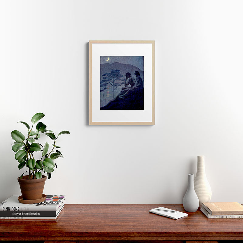 "Give me nights perfectly quiet...and I looking up at the stars" Leaves of Grass by Margaret Cook Framed Art Print