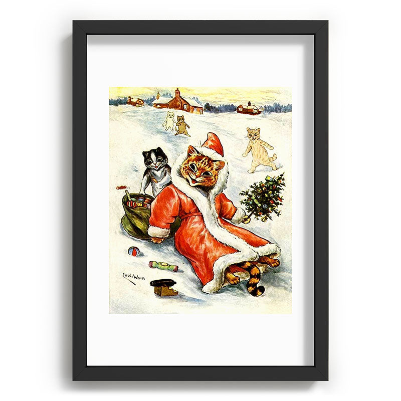 To Wish You A Merry Christmas' by Louis Wain Framed Art Print