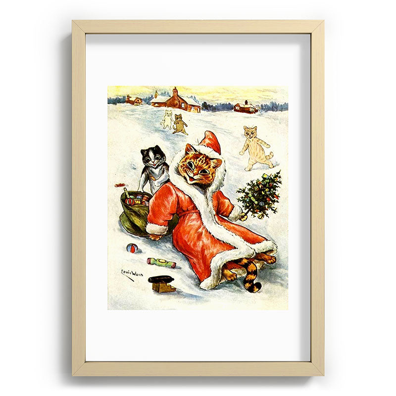To Wish You A Merry Christmas' by Louis Wain Framed Art Print