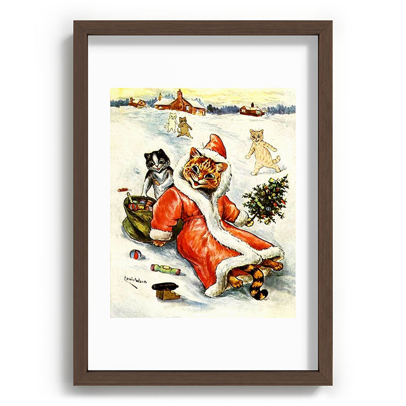 To Wish You A Merry Christmas' by Louis Wain Framed Art Print