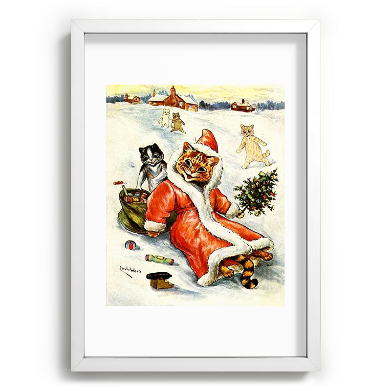 To Wish You A Merry Christmas' by Louis Wain Framed Art Print