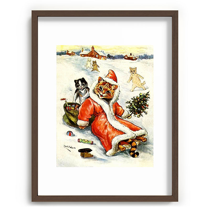 To Wish You A Merry Christmas' by Louis Wain Framed Art Print