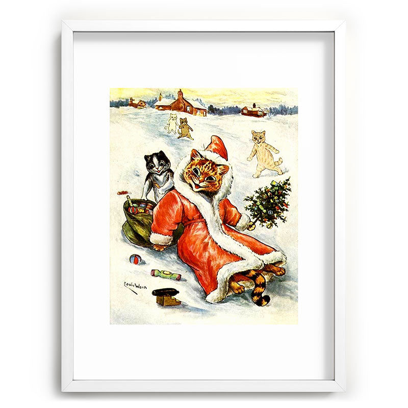 To Wish You A Merry Christmas' by Louis Wain Framed Art Print