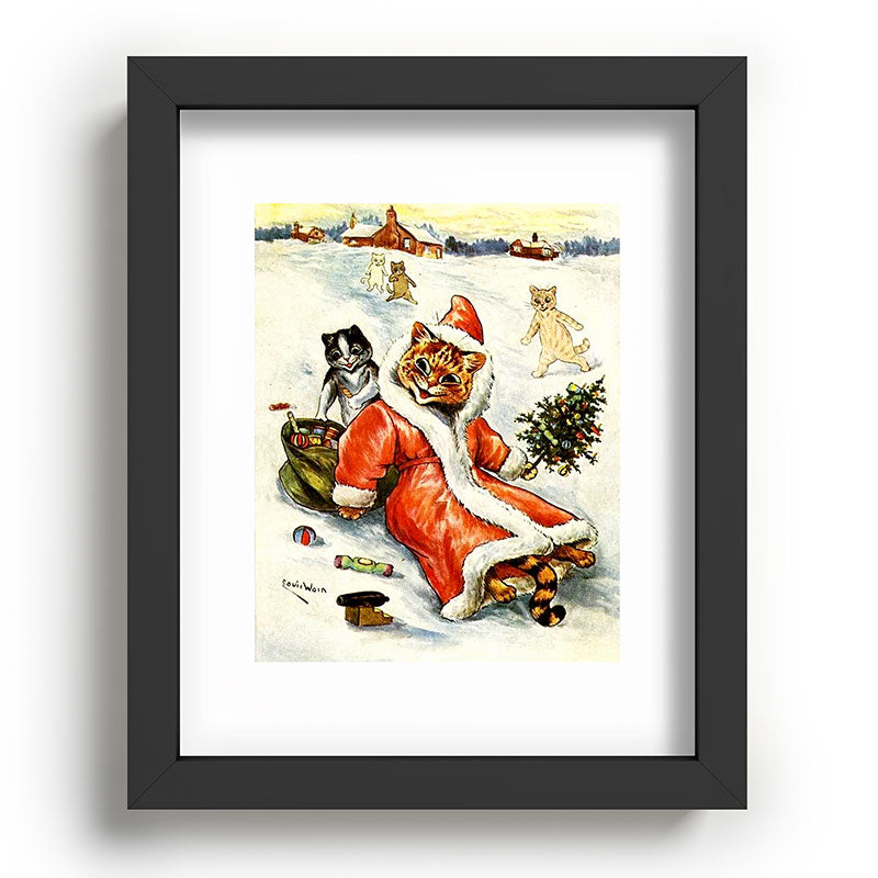 To Wish You A Merry Christmas' by Louis Wain Framed Art Print