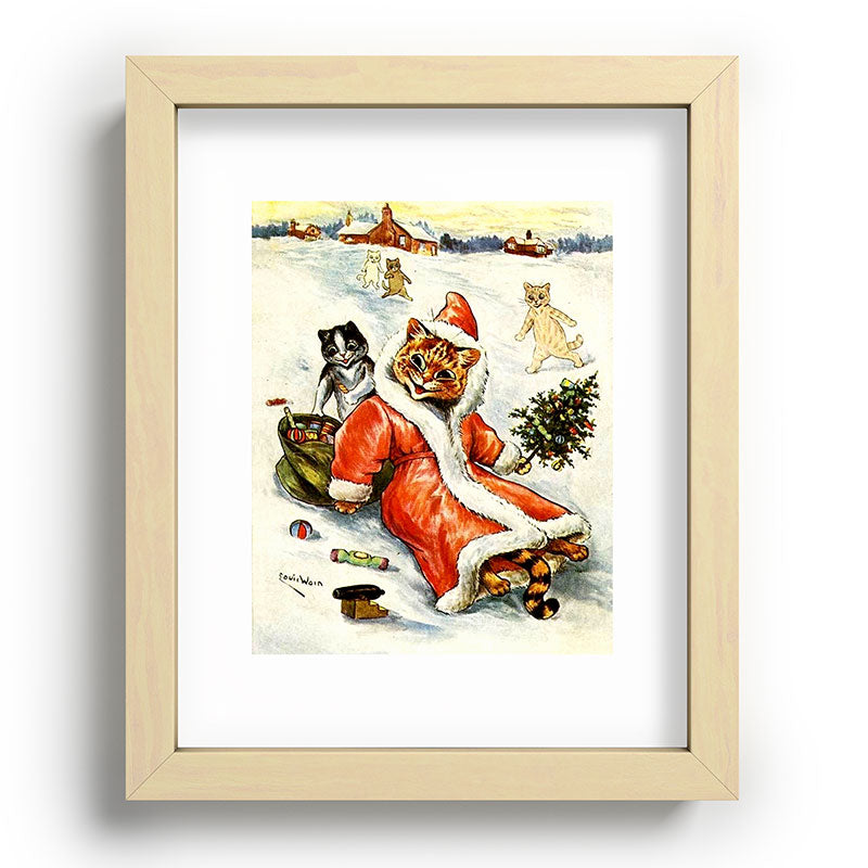 To Wish You A Merry Christmas' by Louis Wain Framed Art Print