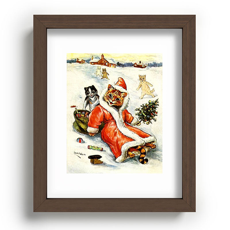 To Wish You A Merry Christmas' by Louis Wain Framed Art Print
