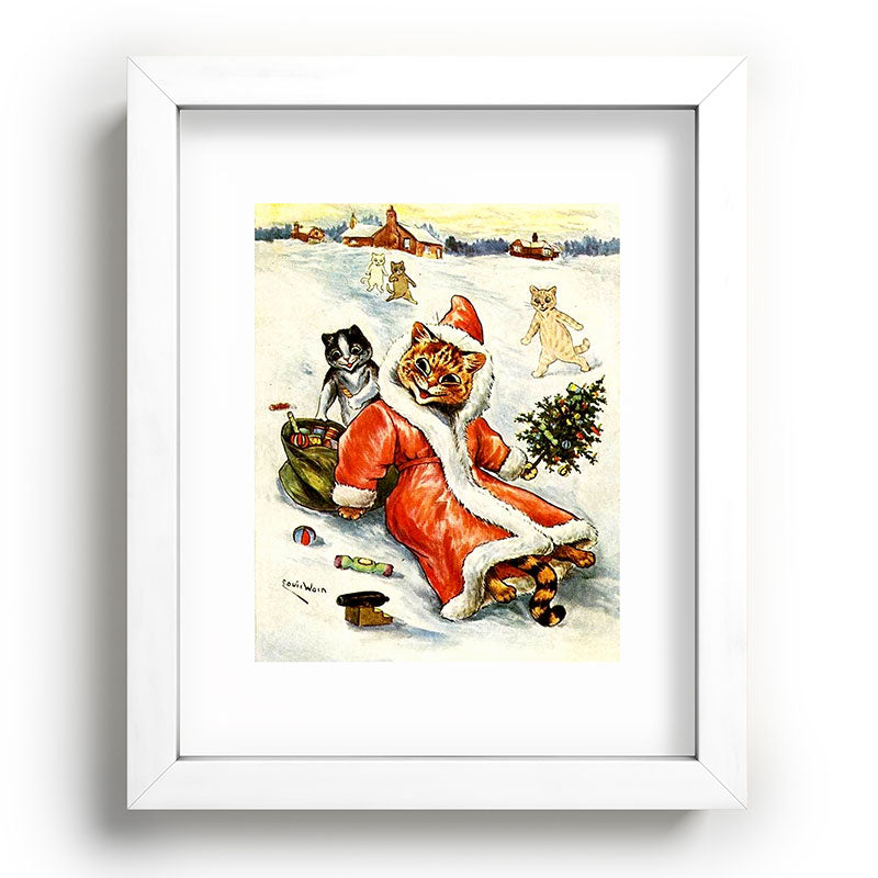 To Wish You A Merry Christmas' by Louis Wain Framed Art Print