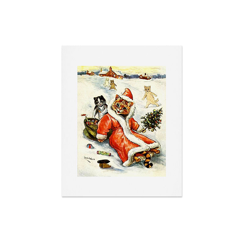 To Wish You A Merry Christmas' by Louis Wain Art Print
