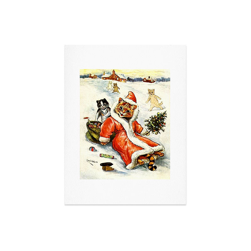 To Wish You A Merry Christmas' by Louis Wain Art Print