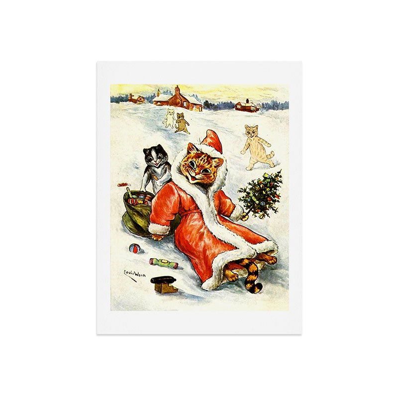 To Wish You A Merry Christmas' by Louis Wain Art Print