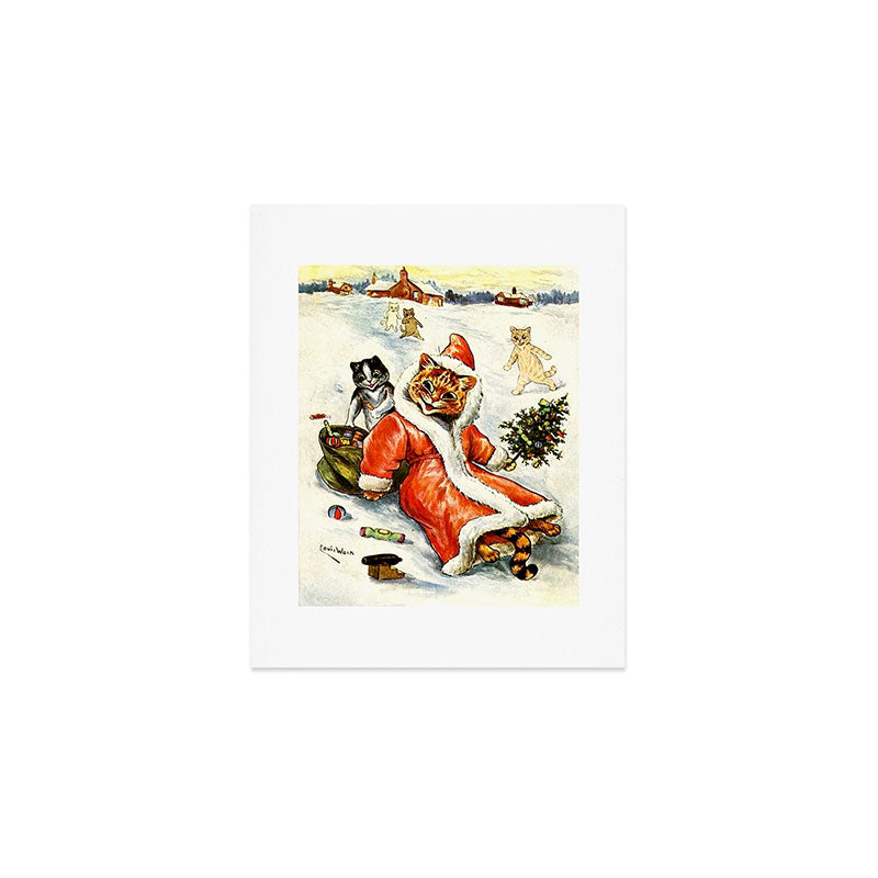 To Wish You A Merry Christmas' by Louis Wain Art Print