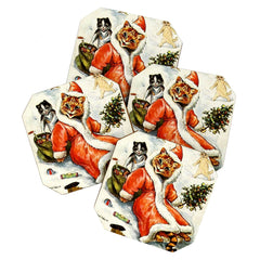To Wish You A Merry Christmas' by Louis Wain Coaster