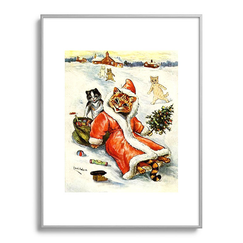 To Wish You A Merry Christmas' by Louis Wain Framed Art Print