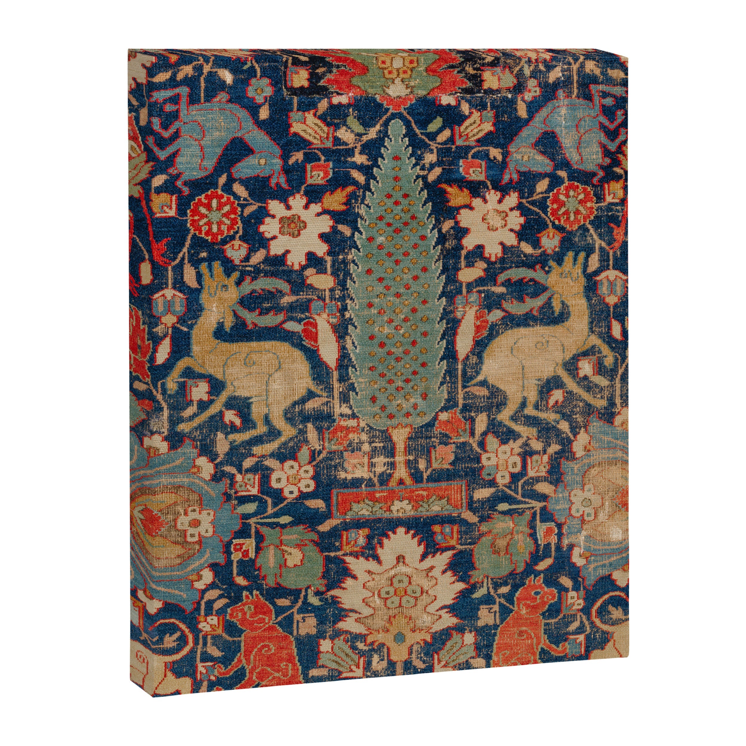 17th Century Persian Rug Print with Animals Canvas Print