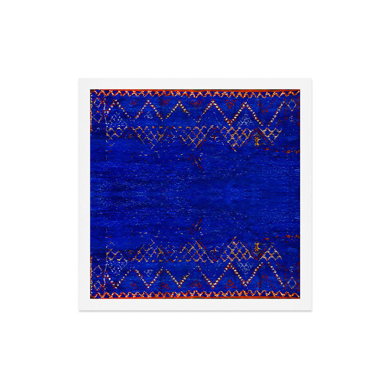 -A5- Royal Calm Blue Bohemian Moroccan Artwork. Art Print