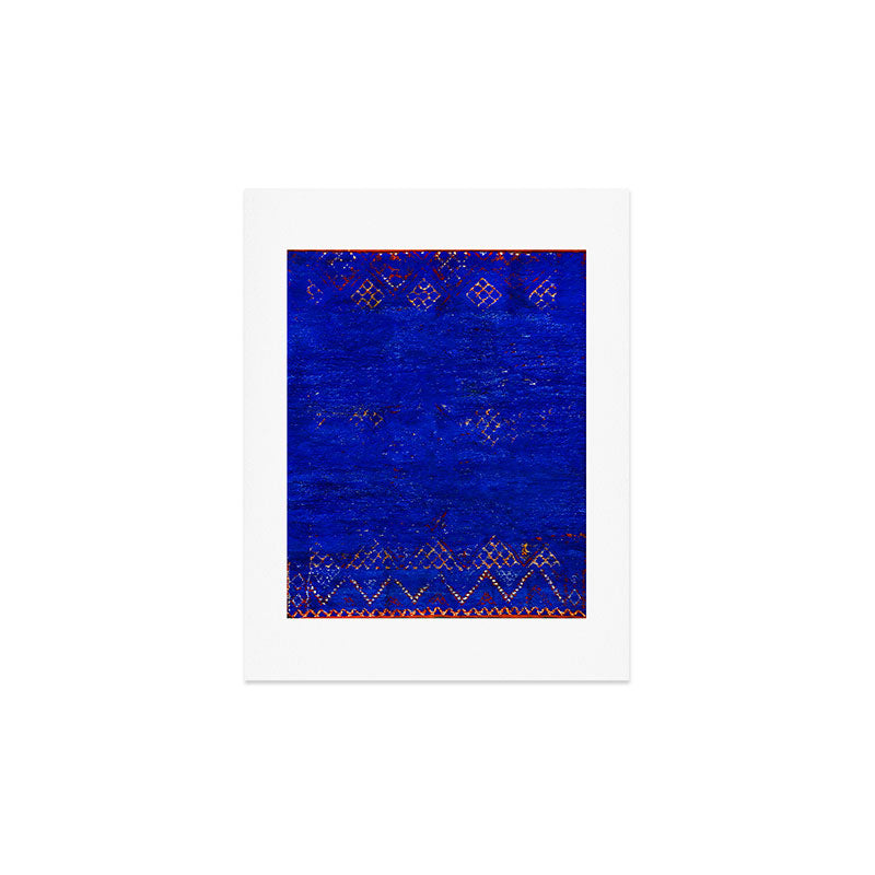 -A5- Royal Calm Blue Bohemian Moroccan Artwork. Art Print