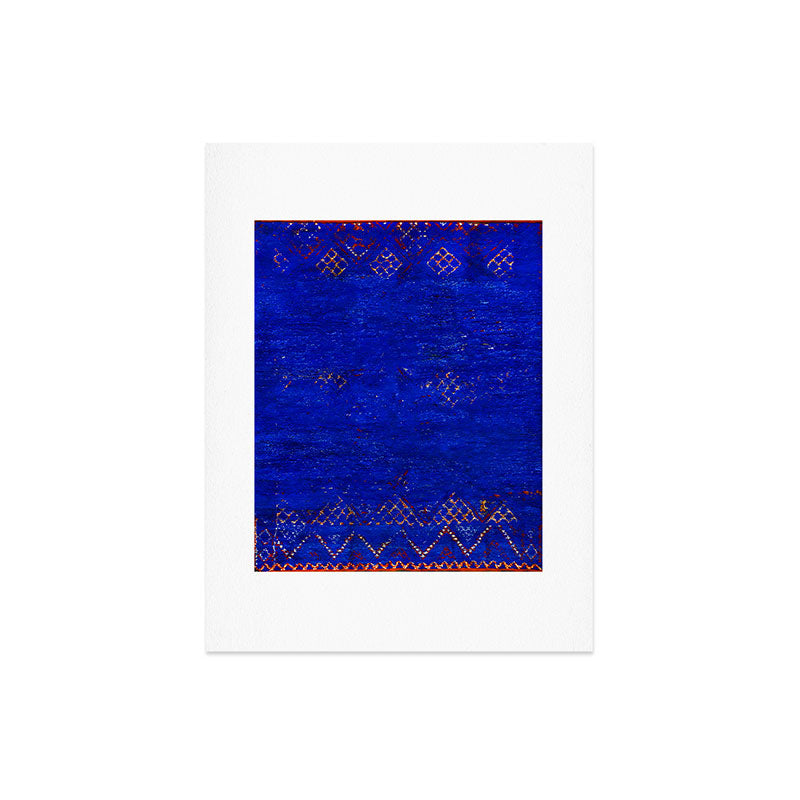 -A5- Royal Calm Blue Bohemian Moroccan Artwork. Art Print