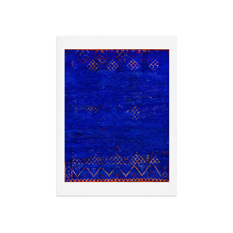 -A5- Royal Calm Blue Bohemian Moroccan Artwork. Art Print