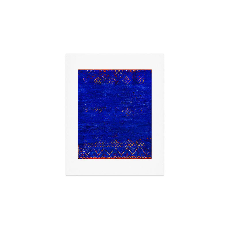 -A5- Royal Calm Blue Bohemian Moroccan Artwork. Art Print