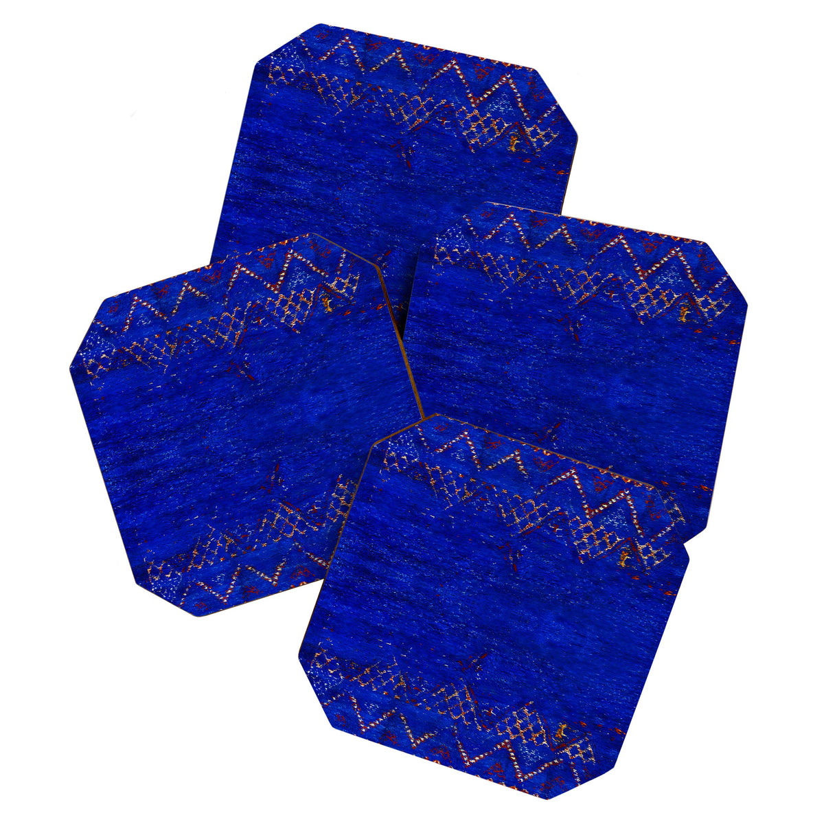 -A5- Royal Calm Blue Bohemian Moroccan Artwork. Coaster